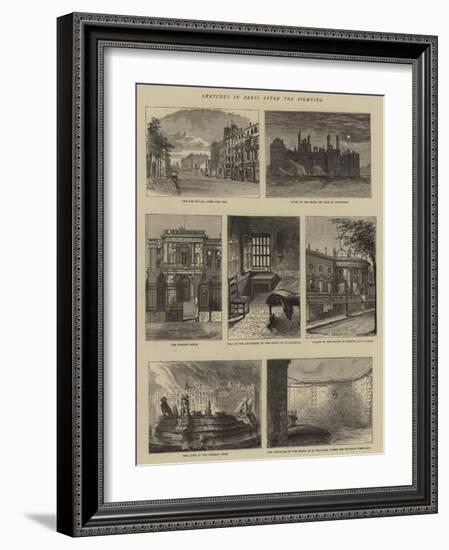 Sketches in Paris after the Fighting-null-Framed Giclee Print