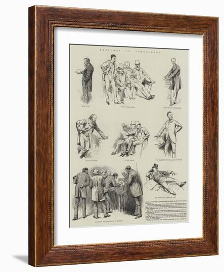 Sketches in Parliament-null-Framed Giclee Print