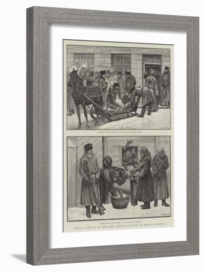 Sketches in Siberia, Courtyard of the Prison for Criminals at Krasnoiarsk-null-Framed Giclee Print