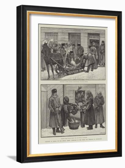 Sketches in Siberia, Courtyard of the Prison for Criminals at Krasnoiarsk-null-Framed Giclee Print