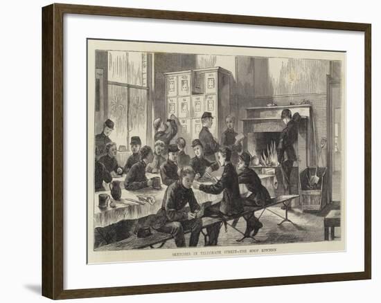 Sketches in Telegraph Street, the Boys' Kitchen-null-Framed Giclee Print