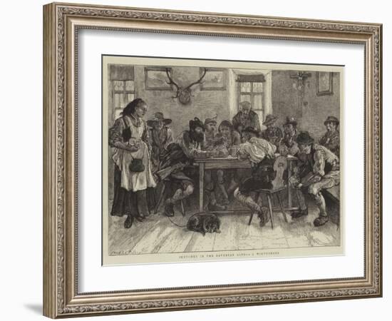 Sketches in the Bavarian Alps, I, a Wirthshaus-Hubert von Herkomer-Framed Giclee Print