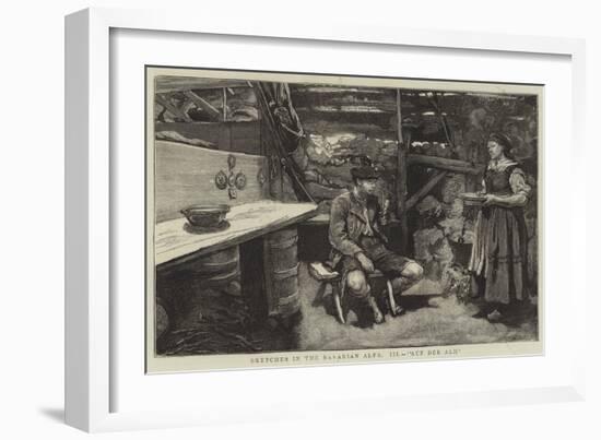 Sketches in the Bavarian Alps, III, Auf Der Alm-null-Framed Giclee Print
