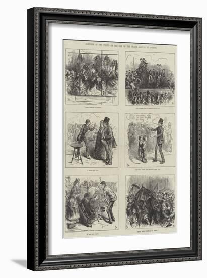 Sketches in the Crowd on the Day of the Shah's Arrival in London-Frederick Barnard-Framed Giclee Print