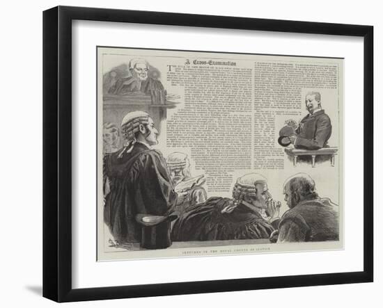 Sketches in the Royal Courts of Justice-Robert Barnes-Framed Giclee Print