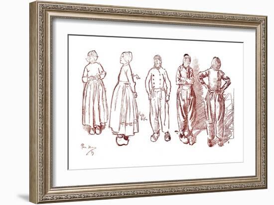 Sketches in Volendam, Holland, 1900-Philip William May-Framed Giclee Print