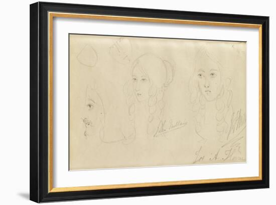 Sketches of a Girl's Head-John Everett Millais-Framed Giclee Print