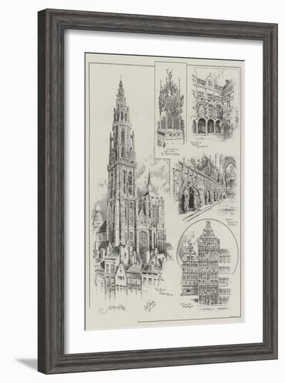 Sketches of Antwerp-null-Framed Giclee Print