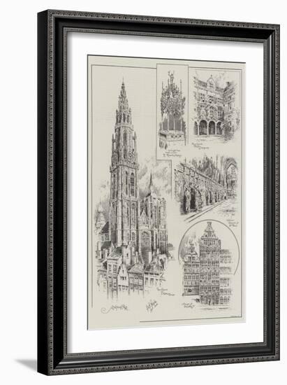 Sketches of Antwerp-null-Framed Giclee Print