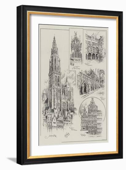 Sketches of Antwerp-null-Framed Giclee Print