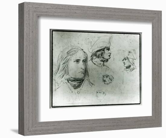 Sketches of Napoleon Bonaparte, 1797-Jacques-Louis David-Framed Giclee Print