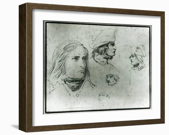 Sketches of Napoleon Bonaparte, 1797-Jacques-Louis David-Framed Giclee Print