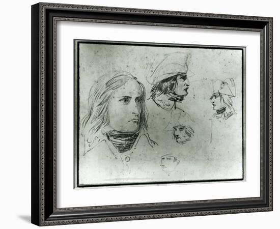 Sketches of Napoleon Bonaparte, 1797-Jacques-Louis David-Framed Giclee Print