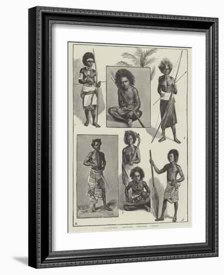 Sketches of Native Life in the South Pacific Islands-null-Framed Premium Giclee Print