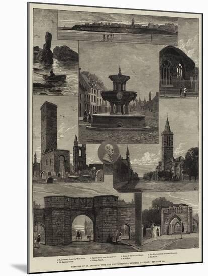 Sketches of St Andrew's, with the Whyte-Melville Memorial Fountain-null-Mounted Giclee Print