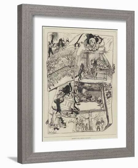 Sketches of the Christmas Pantomimes-George Cruikshank-Framed Giclee Print