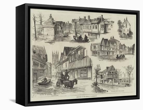 Sketches of the Floods at Canterbury-null-Framed Premier Image Canvas