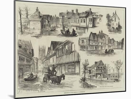 Sketches of the Floods at Canterbury-null-Mounted Giclee Print