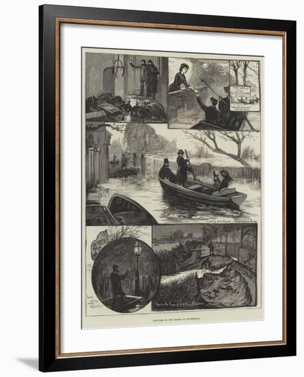 Sketches of the Floods at Twickenham-null-Framed Giclee Print