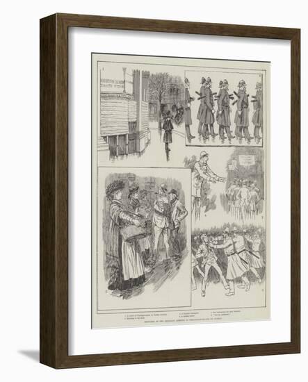 Sketches of the Socialist Meeting in Trafalgar-Square on Sunday-null-Framed Giclee Print