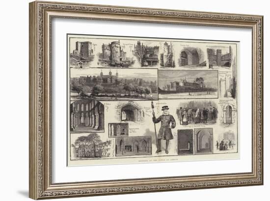 Sketches of the Tower of London-null-Framed Giclee Print