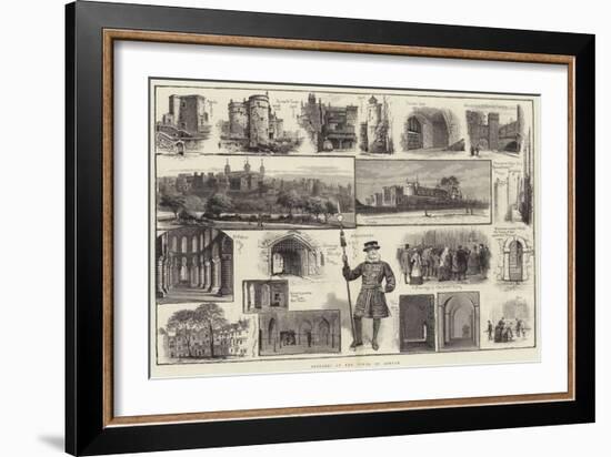 Sketches of the Tower of London-null-Framed Giclee Print