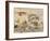 Sketches of Tigers and Men in 16th Century Costume, 1828-29-Eugene Delacroix-Framed Premium Giclee Print