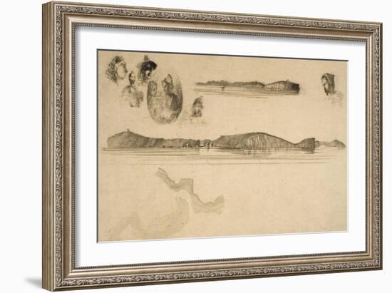 Sketches on the Coast Survey Plate-James Abbott McNeill Whistler-Framed Giclee Print