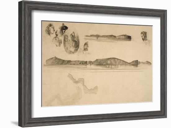 Sketches on the Coast Survey Plate-James Abbott McNeill Whistler-Framed Giclee Print