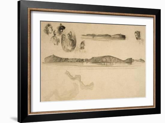 Sketches on the Coast Survey Plate-James Abbott McNeill Whistler-Framed Giclee Print