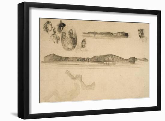 Sketches on the Coast Survey Plate-James Abbott McNeill Whistler-Framed Giclee Print