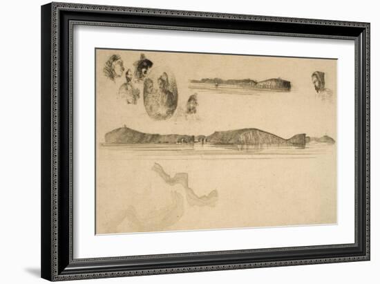 Sketches on the Coast Survey Plate-James Abbott McNeill Whistler-Framed Giclee Print