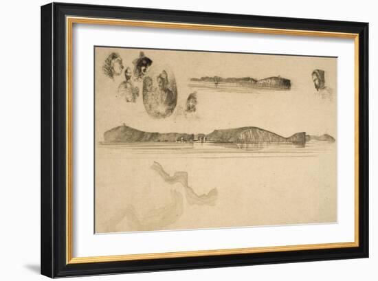 Sketches on the Coast Survey Plate-James Abbott McNeill Whistler-Framed Giclee Print