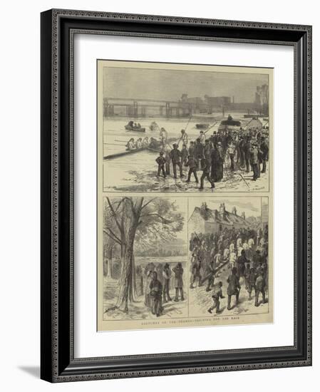 Sketches on the Thames, Training for the Race-Godefroy Durand-Framed Giclee Print