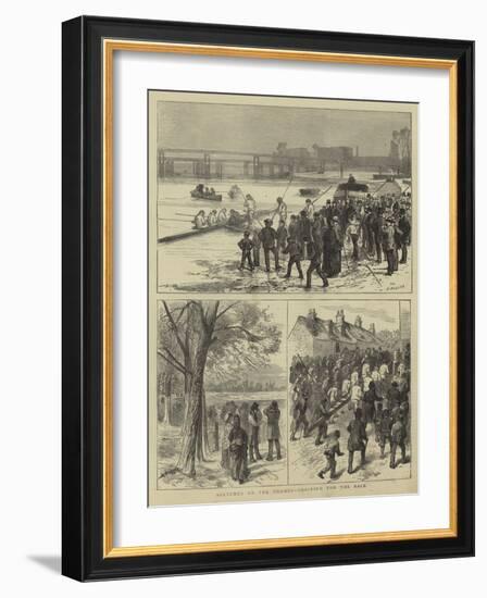 Sketches on the Thames, Training for the Race-Godefroy Durand-Framed Giclee Print