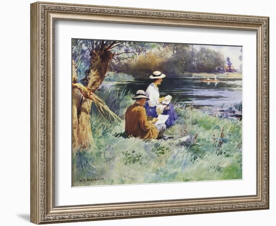 Sketching by the River-William Kay Blacklock-Framed Giclee Print