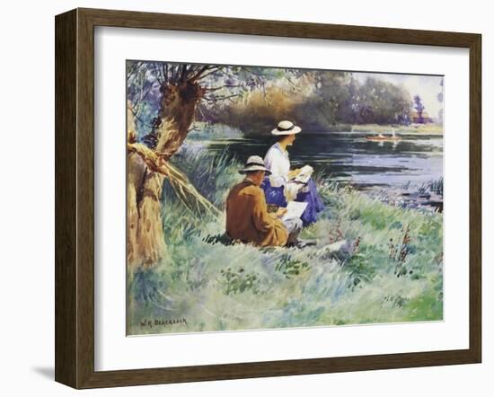 Sketching by the River-William Kay Blacklock-Framed Giclee Print