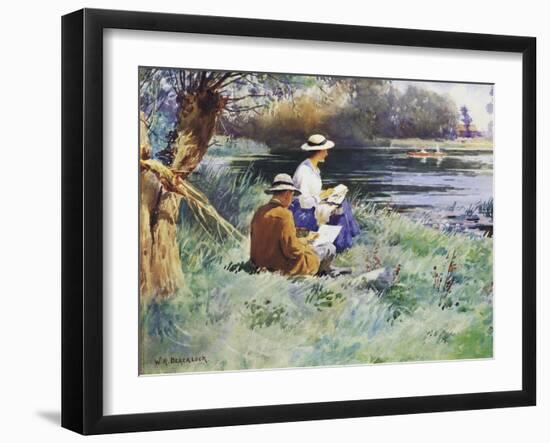 Sketching by the River-William Kay Blacklock-Framed Giclee Print