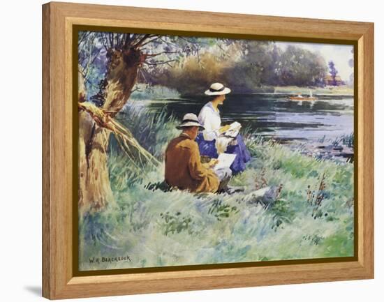 Sketching by the River-William Kay Blacklock-Framed Premier Image Canvas