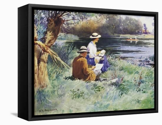 Sketching by the River-William Kay Blacklock-Framed Premier Image Canvas