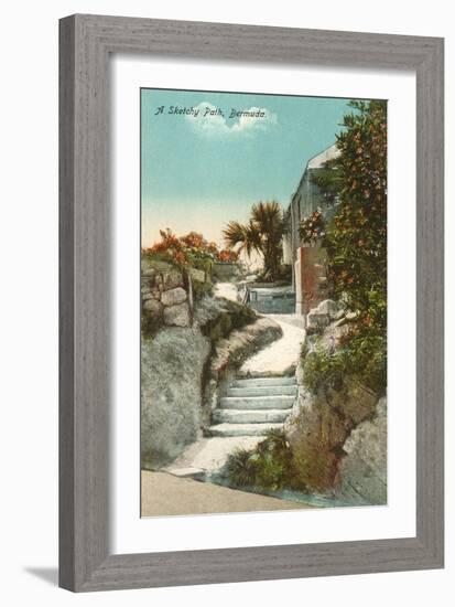 Sketchy Path, Bermuda-null-Framed Art Print