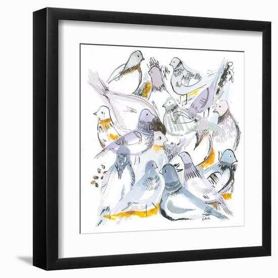 Sketchy Pigeons-Kerstin Stock-Framed Art Print