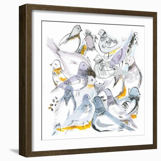 Sketchy Pigeons-Kerstin Stock-Framed Art Print