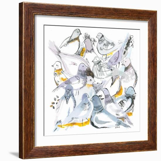 Sketchy Pigeons-Kerstin Stock-Framed Art Print