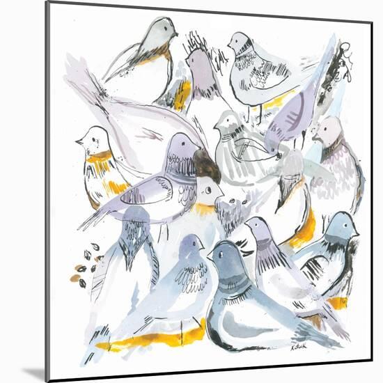 Sketchy Pigeons-Kerstin Stock-Mounted Art Print