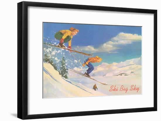 Ski Big Sky, Lady Skiers, Montana-null-Framed Art Print