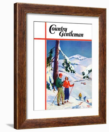 "Ski Break," Country Gentleman Cover, January 1, 1939-Charles Hargens-Framed Giclee Print