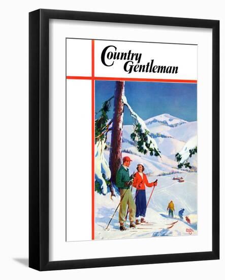 "Ski Break," Country Gentleman Cover, January 1, 1939-Charles Hargens-Framed Giclee Print