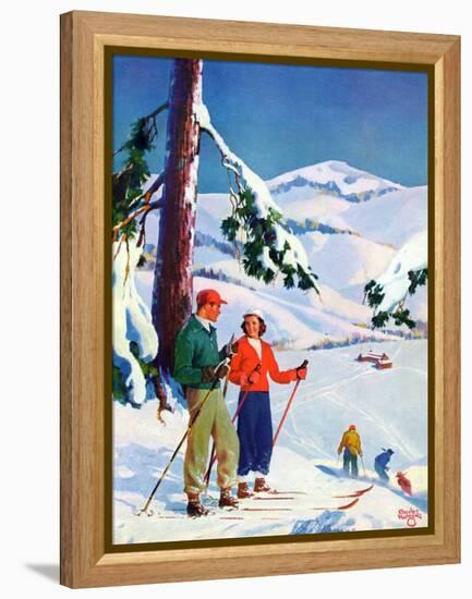 "Ski Break,"January 1, 1939-Charles Hargens-Framed Premier Image Canvas