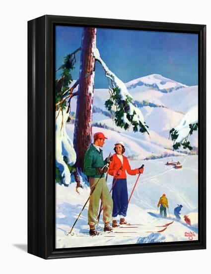 "Ski Break,"January 1, 1939-Charles Hargens-Framed Premier Image Canvas